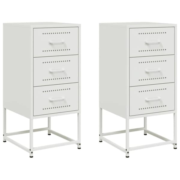 Sängbord 2 st vit 36x39x78 cm stål