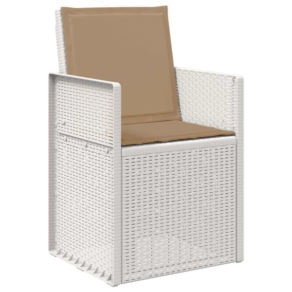 Trädgårdsmatstolar 2 pcs Vit och taupe PP