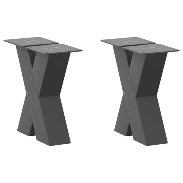 Soffbordsben X-formade 2 st antracit 30x(30-31) cm stål