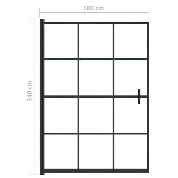 Duschvägg ESG 100x140 cm svart