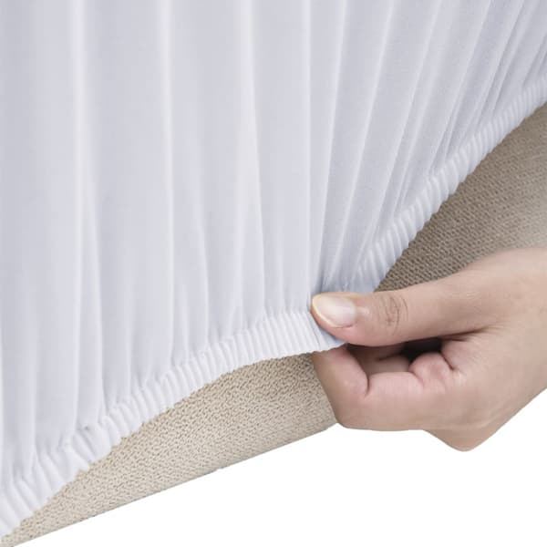 Sofföverdrag 4-sits med stretch vit polyesterjersey