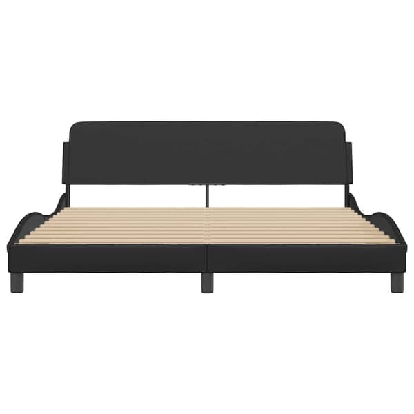 Bed Frame "Dover" Black 183x213 cm Faux Leather