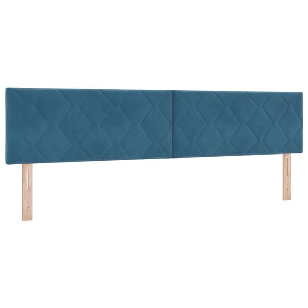 Bäddfjäder med madrass Mörkblå 200 x 200 cm Sammet