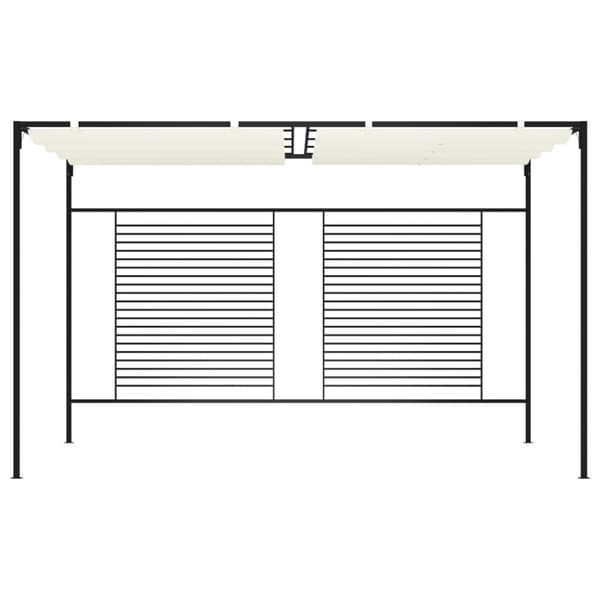 Paviljong med infällbart tak 3x4x2,3 m gräddvit 180 g/m²