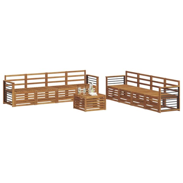 Soffgrupper 9 pcs Naturfärg Massivt Akaciaträ