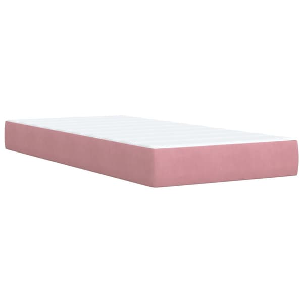 Ramsäng med madrass rosa 100x200 cm sammet