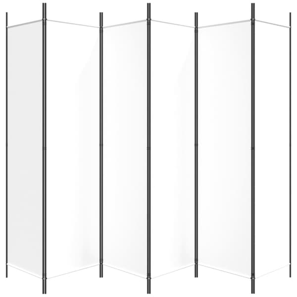 Rumsavdelare 6 paneler vit 300x200 cm tyg