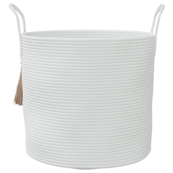 Förvaringskorg vit Ø40x35 cm bomull