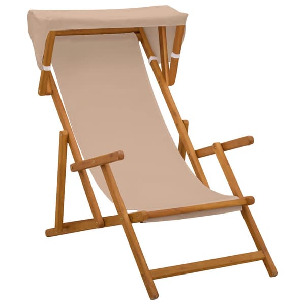 Deck Chair 3 Position Massiv Eukalyptus Trä Taupe