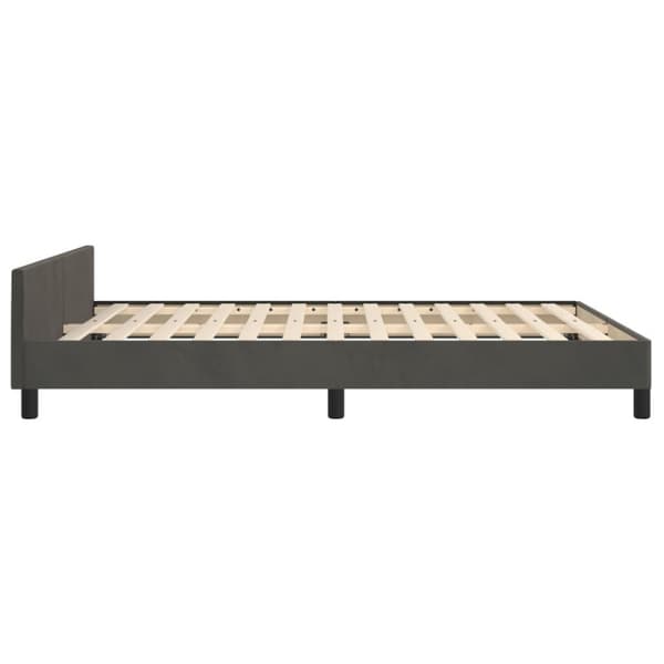 Sängram utan madrass mörkgrå 140x190 cm sammet