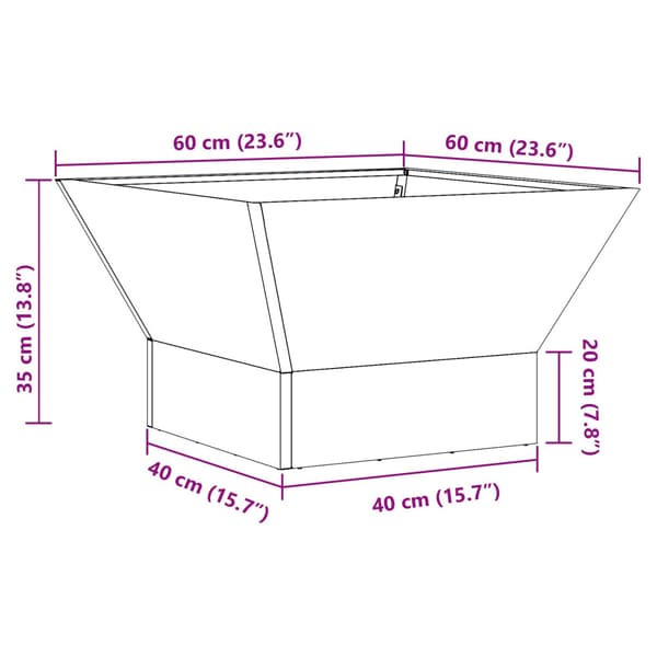 Eldstad Svart 60 x 60 x 35 cm Stål