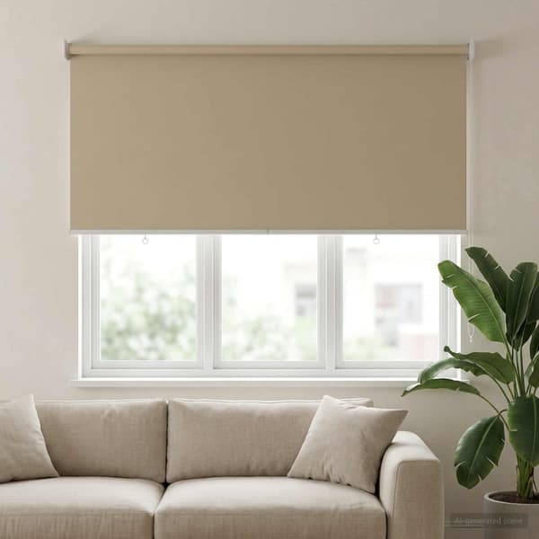 Rullgardin UV-skydd Beige 140 x 140 cm Polyester