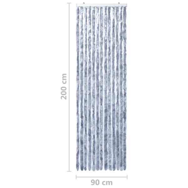 Insektsdraperi silver 90x200 cm chenille
