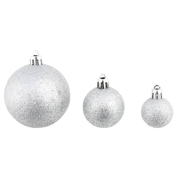 Julgranskulor 100 delar set 3/4/6 cm silver