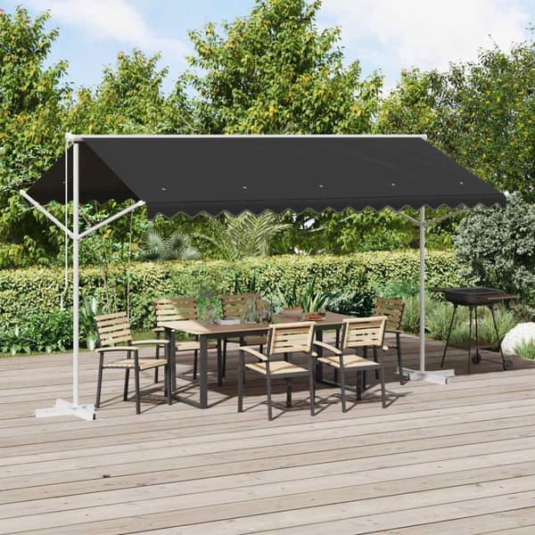 Fristående markis Antracit 4 × 3 m Polyester