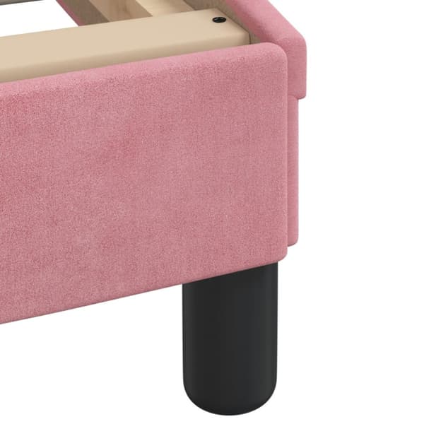 Bed Frame with Headboard "Dover" Pink 100x200 cm Velvet