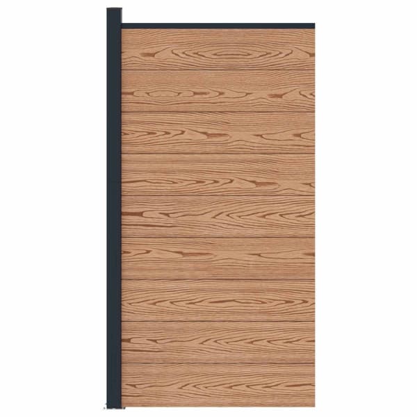 Stängselpanel WPC och aluminium Brun