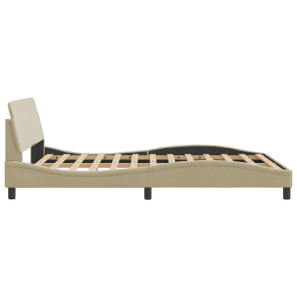 Bed Frame "Dover" Cream 140x190 cm Fabric