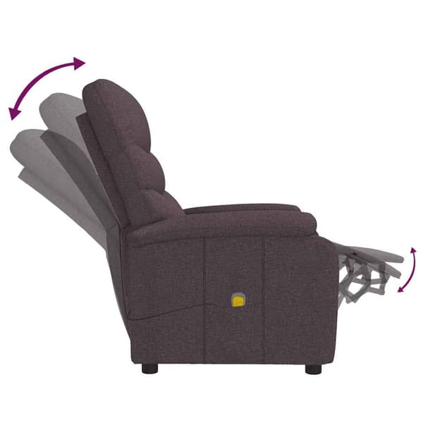 Massagefåtölj mörkbrun tyg