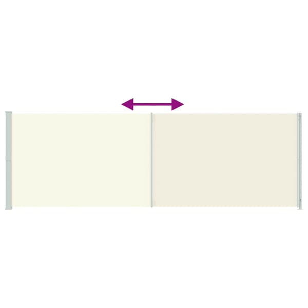 Infällbar sidomarkis 200x600 cm gräddvit