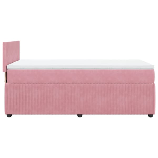 Ramsäng med madrass rosa 90x200 cm sammet