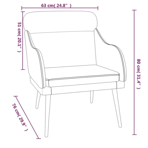 Fåtölj gul 63x76x80 cm sammet