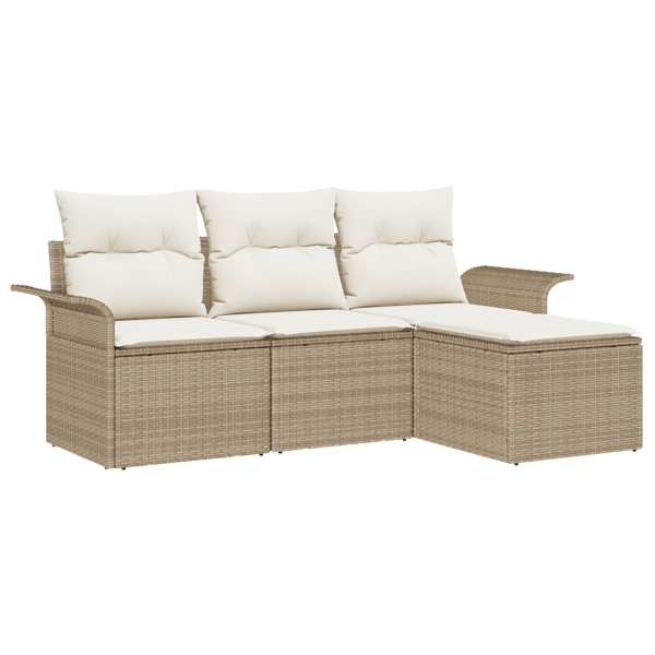 Trädgårdsoffset 4 st Beige konstrotting