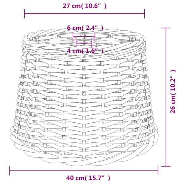 Lampskärm vit Ø40x26 cm korgmaterial