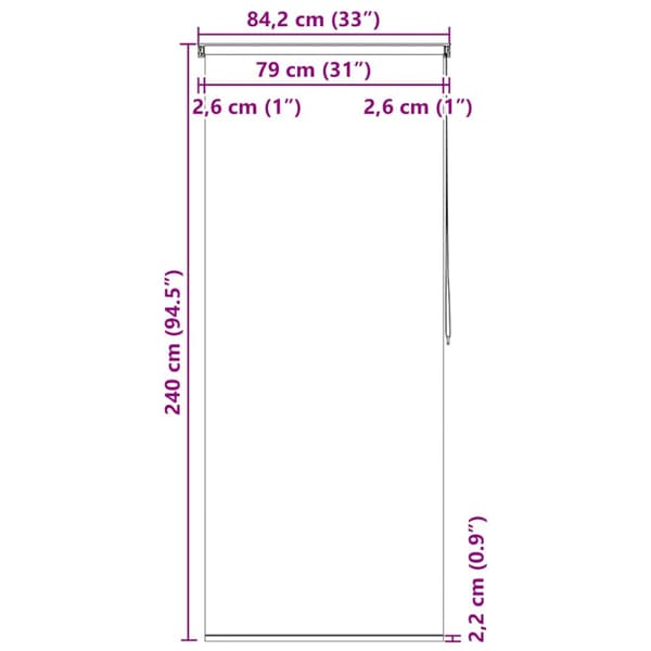 Rullgardin för dusch 80x240 cm bubbla