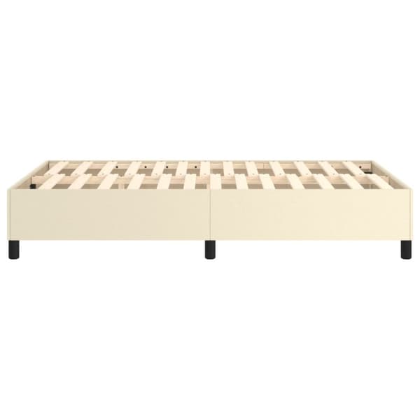 Boxspring-sängram gräddvit 120x200 cm konstläder