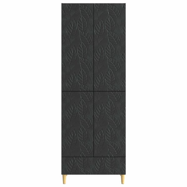 Skåpset 2 pcs Svart Konstruerat trä