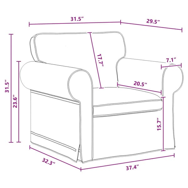 Soffa Mörkgrå 95 x 82 x 80 cm tyg