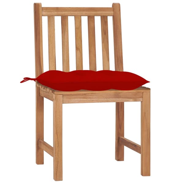 Trädgårdsstolar 6 st med dynor massiv teak