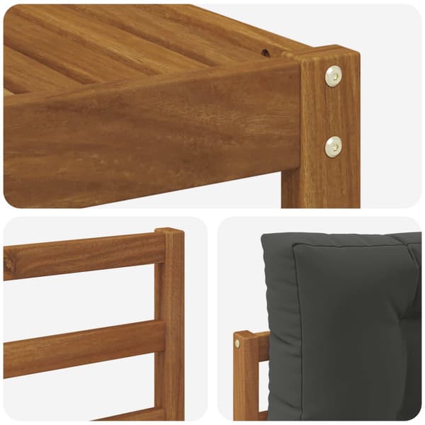 Utomhussoffset med kudde 6 pcs Naturlig och Antracit