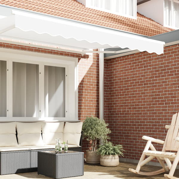 Markisvalance Vit 330 x 20 cm Kanvas
