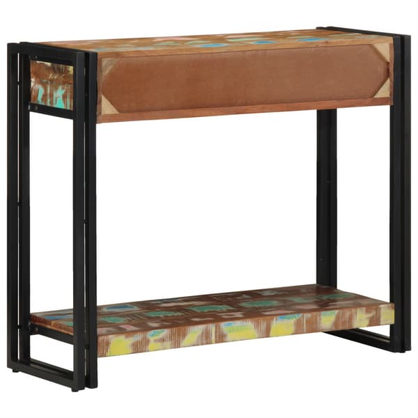 Konsolbord Flerfärgsdesign 90 x 33 x 75 cm Solid återvunnen trä