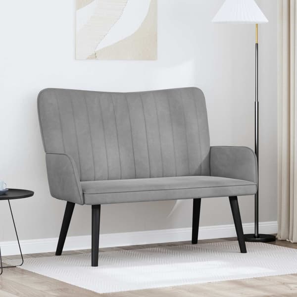 Tvåsitssoffa Ljusgrå 115 x 61 x 87 cm Sammet