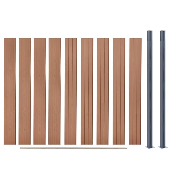 Staketpanel brun 180x186 cm WPC