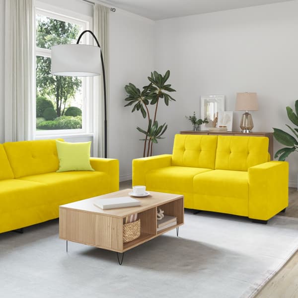 Soffa 2 st Gul Sammet