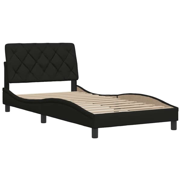 Bed Frame without Mattress Black 100x200 cm Fabric