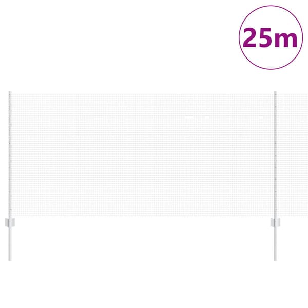 Stängsel med stolpe Silver 1 x 25 m Stål