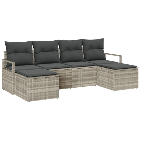 Soffset 6 pcs Ljusgrå konstrotting