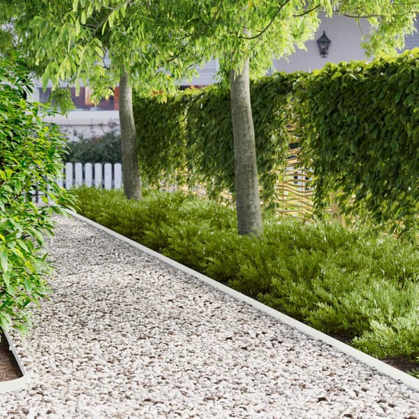 Kant för gräsmatta 30 pcs 102 x 4 x 4 cm Stål Vit