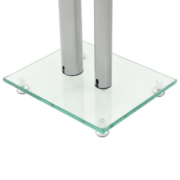 Högtalarstativ 2 st härdat glas 2 pelare silver