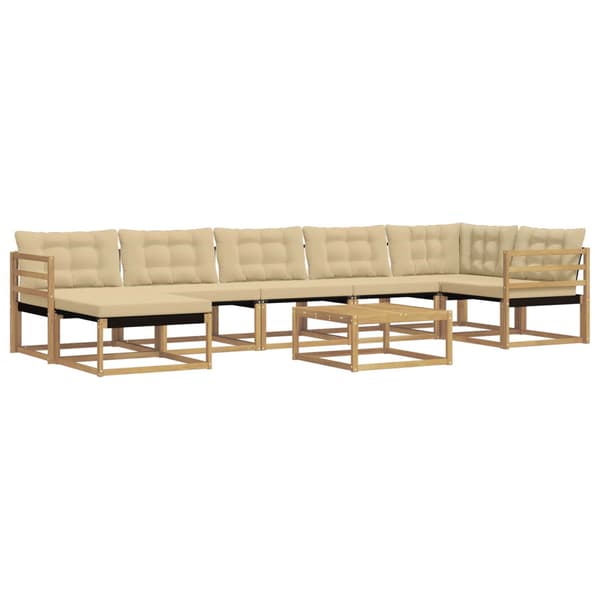 Utomhussoffset 8 pcs Vit och Beige 79 x 79 x 37 cm
