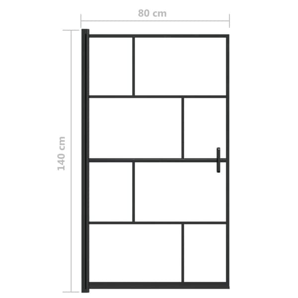 Duschvägg ESG 80x140 cm svart