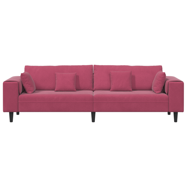 Soffa Vinröd 250 x 77 x 76 cm Sammet