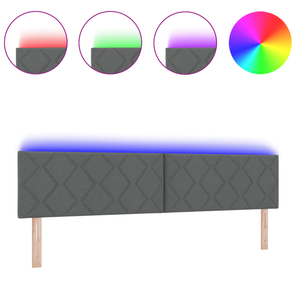 LED huvuddyna Grå 200 cm tyg