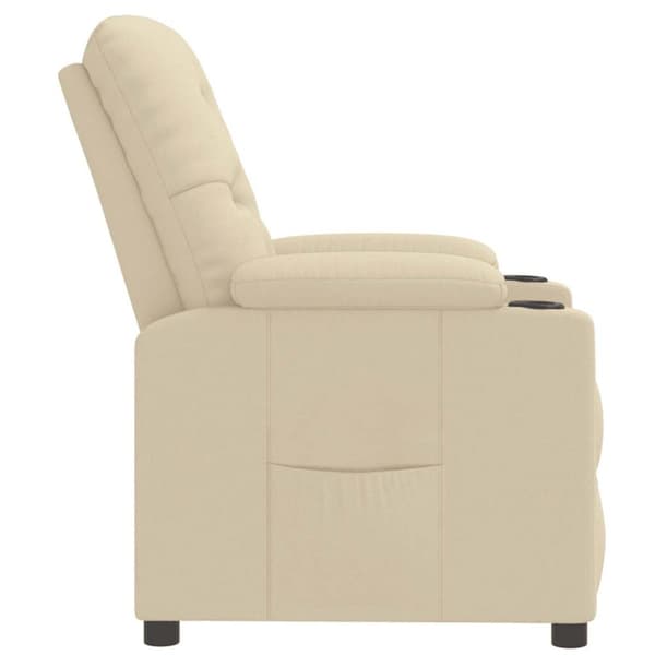 Reclinerfåtölj gräddvit tyg