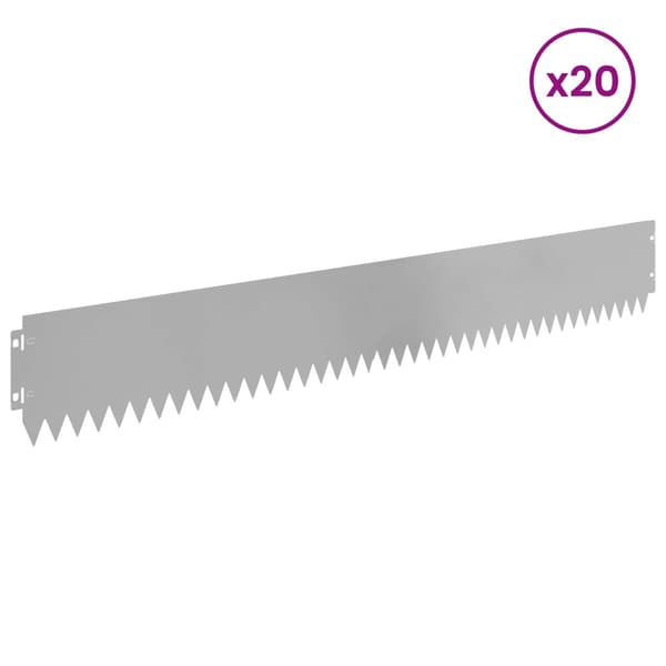 Kant för gräsmatta 20 pcs 103 x 15 cm Stål Silver